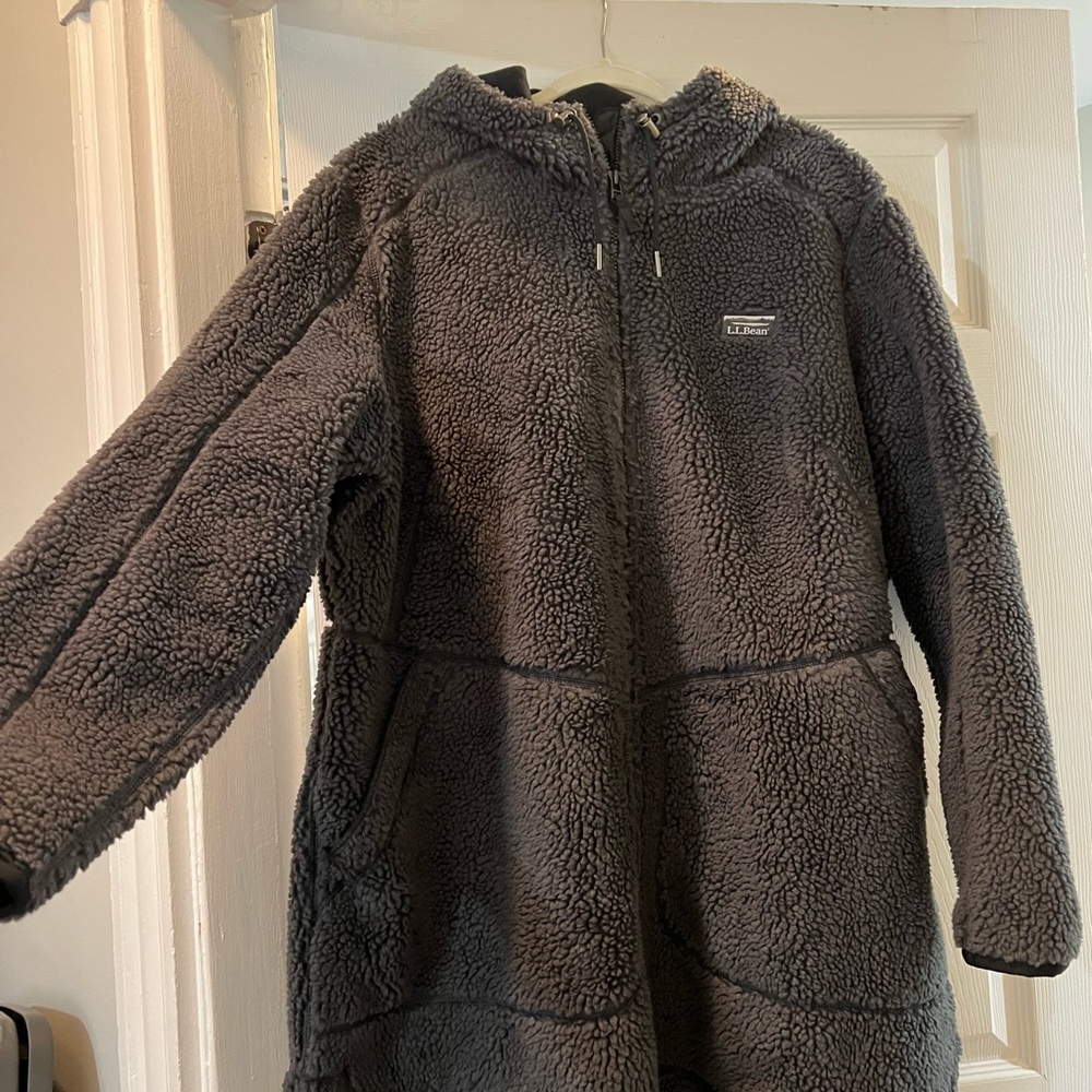 L.L. Bean Charcoal Sherpa Fleece Jacket